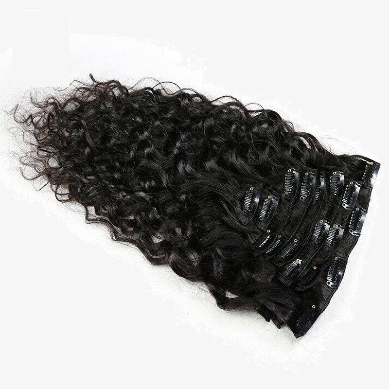 Full Ends Various Colors Clip ins Remy 100% Human Hair Natural Water Wave Lace Clip in Hair Extension